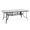 Malibu Aluminum 72 x 42 in. Glass Top Dining Table Malibu Aluminum 72 x 42 in. Glass Top Dining Table
