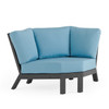 Montecito Charcoal Aluminum with Cushions 4 Piece Sectional + 42 in. Sq. Sintered Fire Pit Table