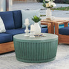 Sea Glass Concrete 36 in. D Fluted Coffee Table