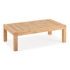 Laguna Smoke Outdoor Wicker and Solid Teak with Cushions 4 Piece Swivel Loveseat Group + 55 x 32 in. Coffee Table
