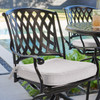 Tivoli Matte Black Cast Aluminum with Cushions 5 Piece Swivel Bar Set + 48 in. D Table