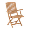 Westport Teak with Cushions 7 Piece Arm Dining Set + Balencia 84 x 40 in. Table