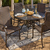 Florence Midnight Gold Cast Aluminum and Chestnut Outdoor Wicker Dining Chair