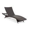 Terrace Outdoor Wicker 3 Piece Contour Chaise Lounge Set + 32 x 18 in. Side Table