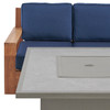 Castello Teak with Cushions 4 Piece Loveseat Group + 42 in. Sq. Sintered Fire Pit