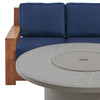 Castello Teak with Cushions 4 Piece Loveseat Group + 48 in. D Sintered Fire Pit
