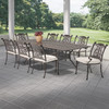 Naples Cast Aluminum with Cushions 9 Piece Dining Set + 71-103 x 44 in. Double Extension Table
