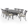 Naples Cast Aluminum with Cushions 9 Piece Dining Set + 71-103 x 44 in. Double Extension Table