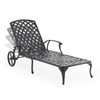 Tivoli Matte Black Cast Aluminum with Cushions 3 Piece Chaise Lounge Set + 22 in. D Side Table