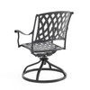 Tivoli Matte Black Cast Aluminum with Cushions 7 Piece Combo Dining Set + 72 x 42 in. Table