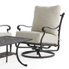 Naples Aged Bronze Cast Aluminum with Estate Cushions 3 Piece Swivel Sofa Group + 45 x 24 in. Coffee Table
