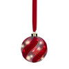 5.5 in. Red Velvet Glass Hanging Ball with 30 Micro LED Warm White Lights