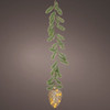 5.9 in. Amber Glass Hanging Pinecone Ornament with Garland with 15 Classic Warm White Lights