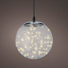 15.7 in. Clear Shatterproof Hanging Ball Ornament with Warm White 300 Lights
