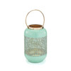 10.5 in. Turquoise Steel Hurricane Lantern 10.5 in. Turquoise Steel Hurricane Lantern