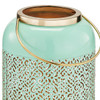 10.5 in. Turquoise Steel Hurricane Lantern 10.5 in. Turquoise Steel Hurricane Lantern