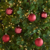 In-Store Only - 3 in. Burgundy Shatterproof Ball Ornaments, Set of 6
