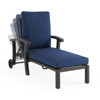 Fairmont Aged Bronze Aluminum with Cushions 3 Piece Chaise Lounge Set + Sea Glass 20 in. D Fluted Side Table
