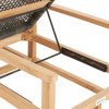 Hampton Driftwood Outdoor Wicker and Solid Teak 3 Piece Chaise Lounge Set + 20 in. D Sea Glass Concrete Fluted Side Table