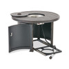 Fairmont Aged Bronze Aluminum with Cushions 5 Piece Swivel Chat Set + 36 in. D Carlisle Fire Pit -