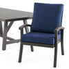 Fairmont Aged Bronze Aluminum with Spectrum Indigo Cushions 7 Piece Dining Set + 84 x 42 in. Table