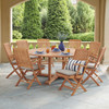 Westport Teak with Cushions 9 Piece Arm Dining Set + Bristol 70 in. D Table