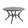 Tivoli Matte Black Cast Aluminum with Cushions 5 Piece Swivel Dining Set + 48 in. D Table