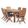Westport Teak with Cushions 7 Piece Combo Dining Set + Oxford 71 x 36 in. Table