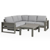 Montauk Polymer with Cushions 6 Piece Modular Sectional + 48 x 32 in. Coffee Table