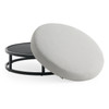 Siena Coal Aluminum with Panama Stone Grey Cushion 42 in. D Ottoman