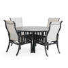Siena Coal Aluminum with Sailing Seagull Cushions 5 Piece Dining Set + 54 in. D Table