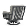 Siena Coal Aluminum with Panama Stone Grey Cushions Swivel Club Rocker