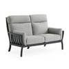 Siena Coal Aluminum with Panama Stone Grey Cushions Loveseat