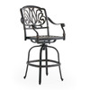 Roma Black Gold Cast Aluminum with Cushions 5 Piece Bar Set + 42 in. D Table