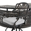 Roma Black Gold Cast Aluminum with Cushions 5 Piece Party Bar Set + 75 in. Table