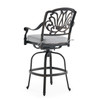 Roma Black Gold Cast Aluminum with Cushion Swivel Barstool