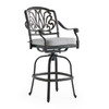 Roma Black Gold Cast Aluminum with Cushion Swivel Barstool