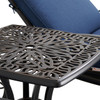 Roma Black Gold Cast Aluminum with Cushions 3 Piece Chaise Lounge Set + 21 in. Sq. Side Table