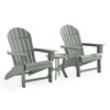 Lakeside Polymer 3 Piece Set Adirondack Chairs + 18 in. D End Table