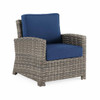 Sonoma Husk Outdoor Wicker with Cushions 4 Piece Loveseat Group + 32 in. Sq. Glass Top Coffee Table