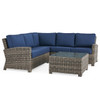 Sonoma Husk Outdoor Wicker with Cushions 4 Piece Sectional Group + 32 in. Sq. Coffee Table