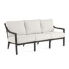Hill Country Aged Bronze Aluminum and Cushion 3 Piece Swivel Sofa Group + 48 x 28 in. Coffee Table