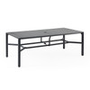 Ventura Textured Black Aluminum 84 x 42 in. Rect. Slat Top Dining Table -