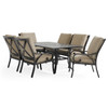 Key West Rustic Bronze Aluminum with Cushions 7 Piece Dining Set + 70 x 40 in. Table