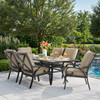 Key West Rustic Bronze Aluminum with Cushions 7 Piece Dining Set + 82 x 41 in. Table