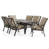 Key West Rustic Bronze Aluminum with Cushions 7 Piece Dining Set + 82 x 41 in. Table
