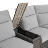 Rio Silver Oak Outdoor Wicker with Cushions 4 Piece Sectional + 42 in. D Coffee Table
