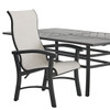 Fairmont Rustic Bronze Aluminum with Sling 7 Piece Dining Set + 82 x 41 in. Table