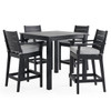 Montauk Polymer with Cushions 5 Piece Bar Set + 44 in. Sq. Table