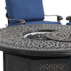 Roma Black Gold Cast Aluminum with Cushions 5 Piece Chat Set + 52 in. D Gas Fire Pit